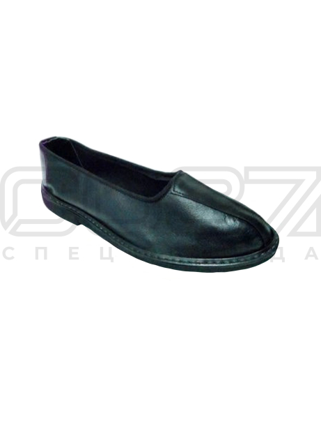 тапочки кожа подошва порист рез. черн-1